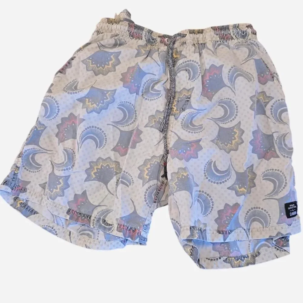 Urban-outfitters Men's Blue and Grey‎ Swim-briefs-shorts